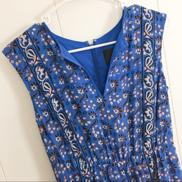 J. Crew Blue Silk “Vintage  Scarf Dress” Size 2 - Picture 3 of 8